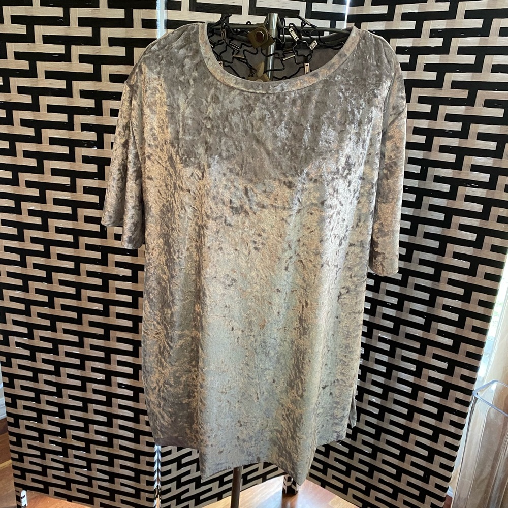 Massini Silver Crushed Velvet tee